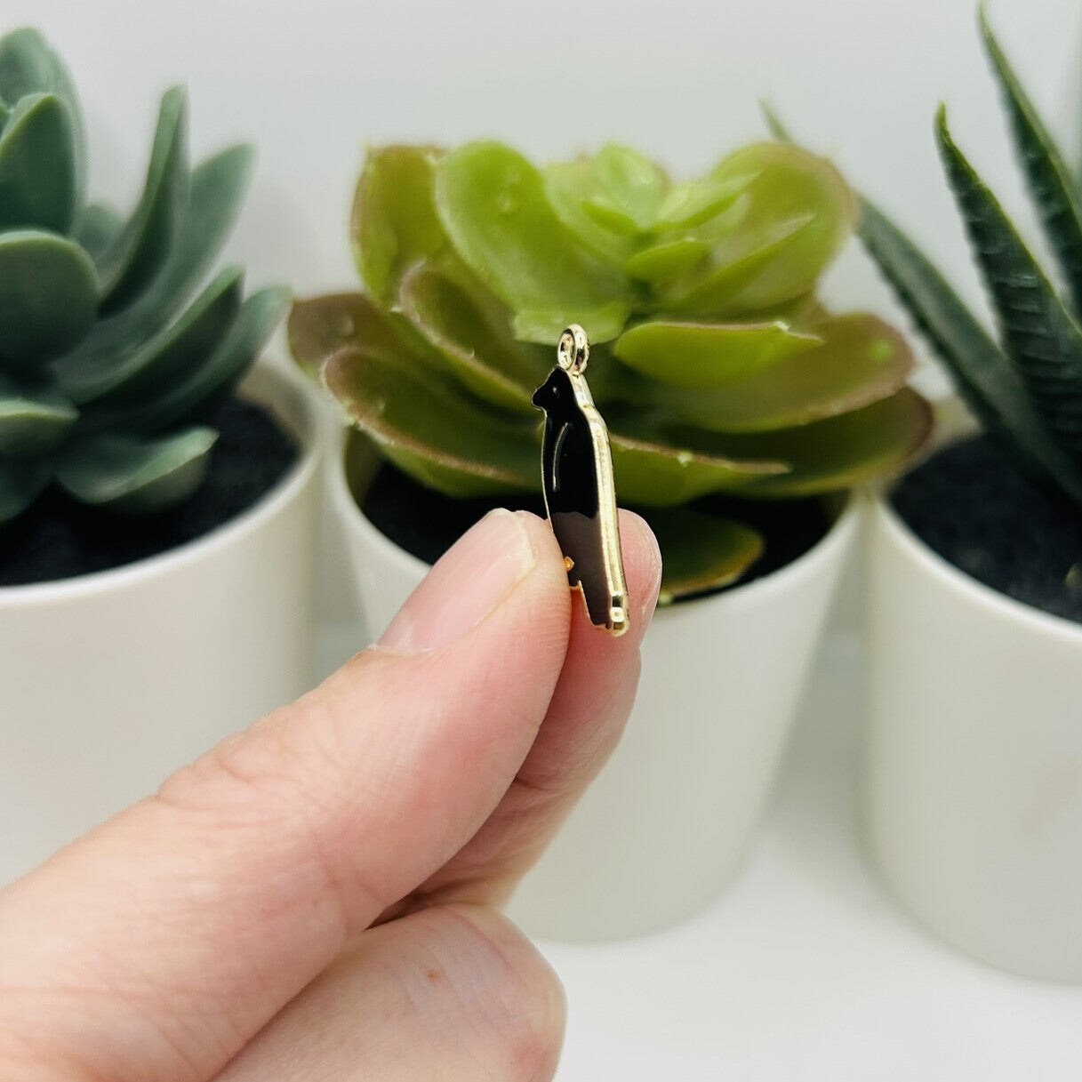 Enamel Raven / Crow Charms, 24x17mm