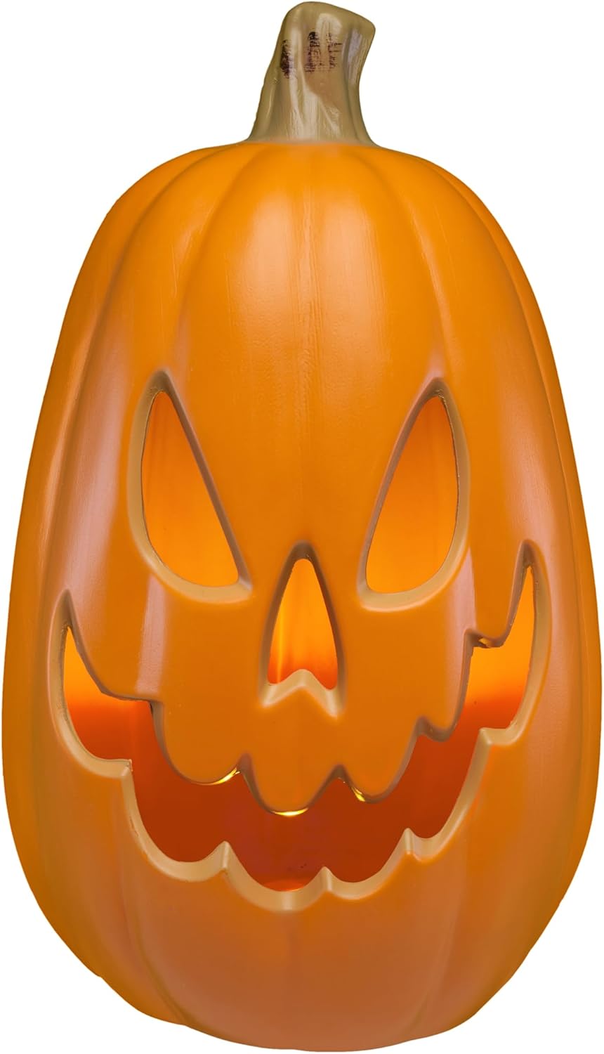 Innovations HW1030 15-Inch LED Lighted Pumpkin – Battery-Operated Jack-O-Lantern with 8-Hour Timer, Indoor & Outdoor Halloween & Thanksgiving Decoration