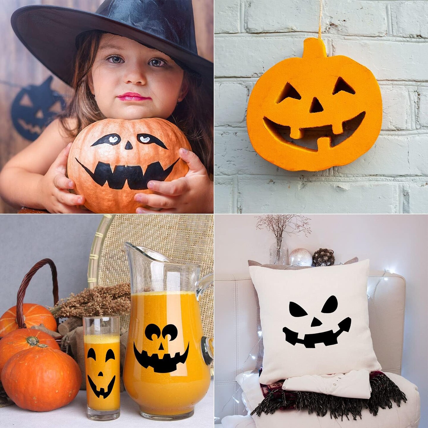25 Pcs Halloween Pumpkins Face Stencils, Decorative Painting Stencils