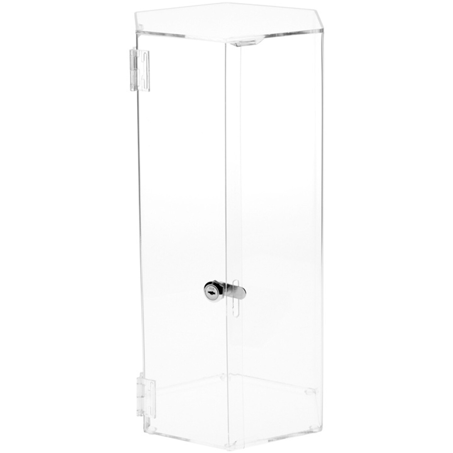 Plymor Clear Acrylic Hexagonal Locking Display Case, No Shelves