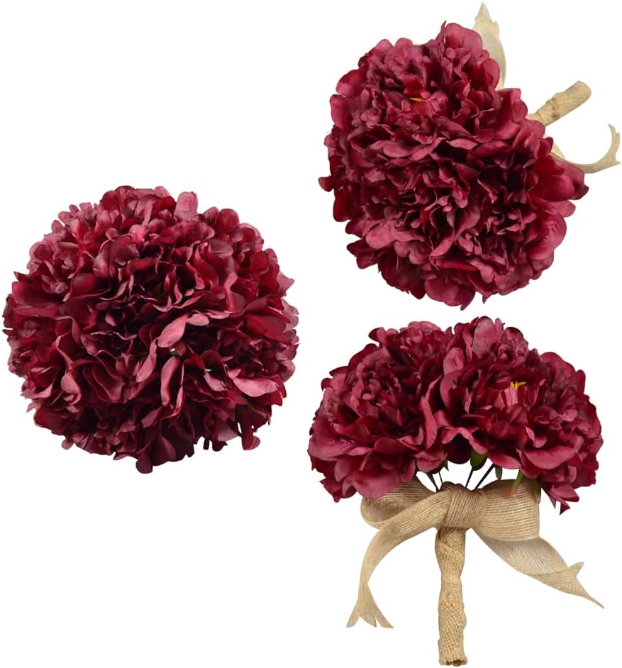 Artificial Flower Peonies, Silk Peonies with 6" Stems, Flowers Suitable for Wedding Bouquets,