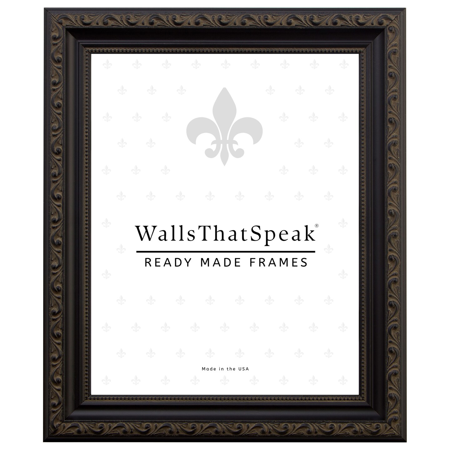 Ancien Ornate 1.25", Antique Black Picture Frame by wallsthatspeak
