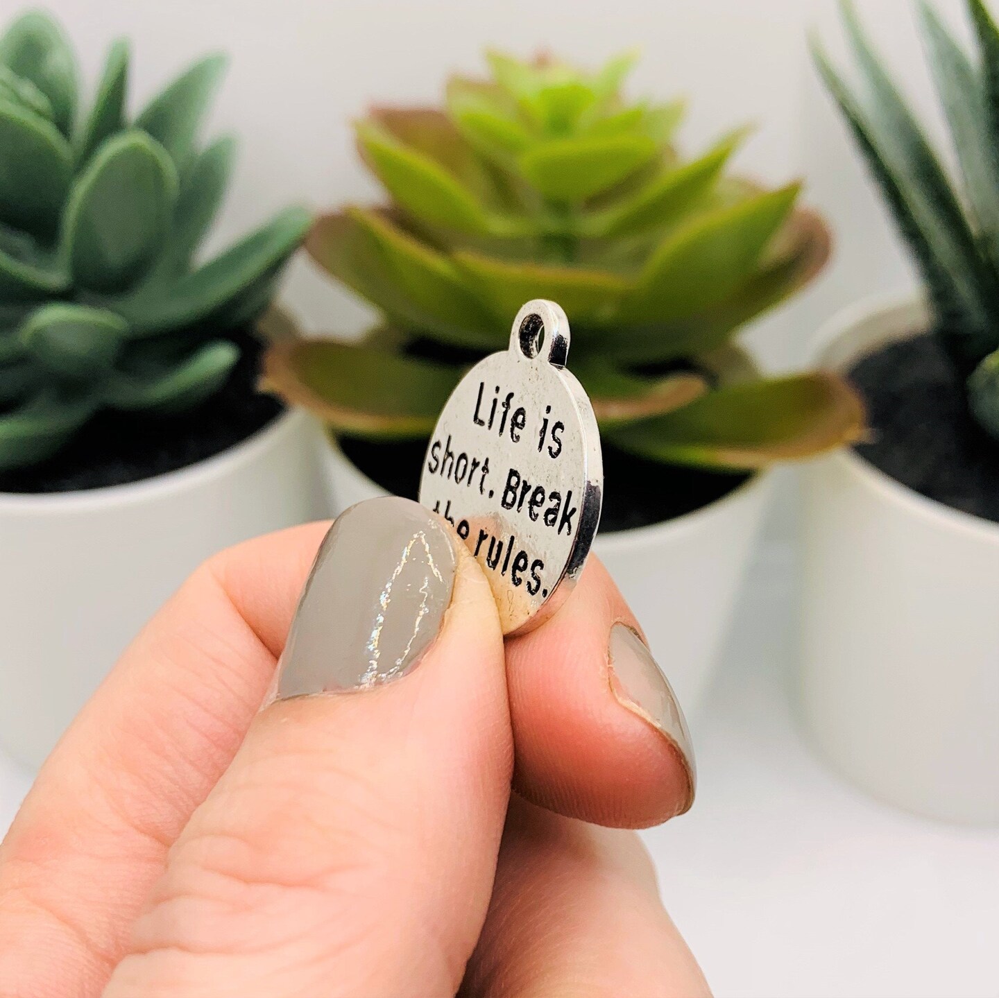 Silver Life is Short Break The Rules Charms