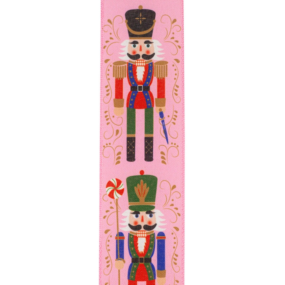 2.5&#x22; Nutcracker Scroll Ribbon: Pink (10 Yards)