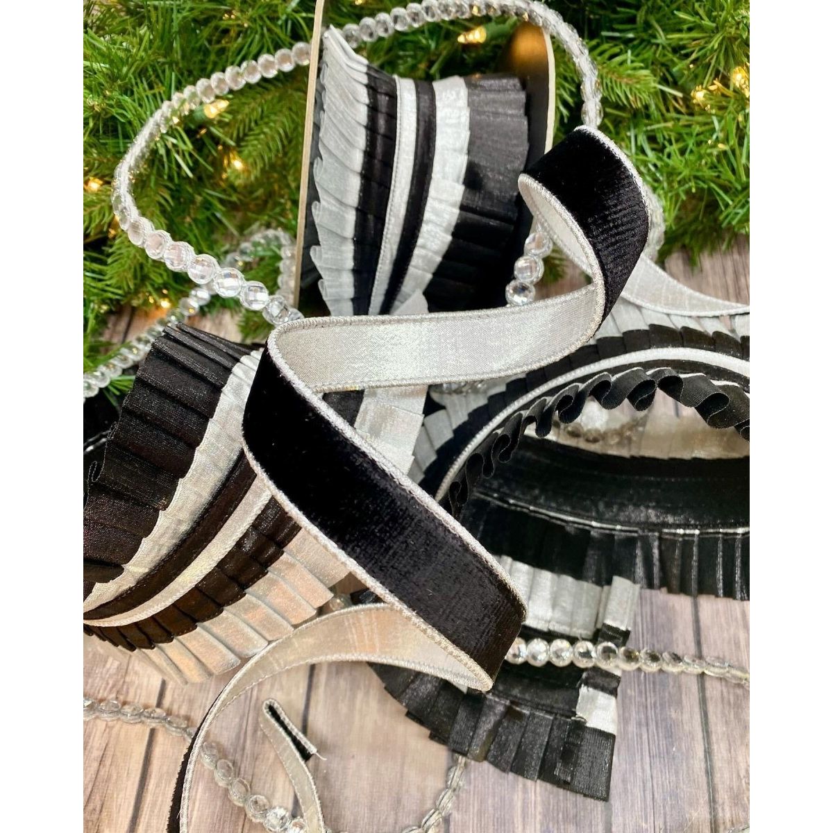 .5&#x22; Crown Jewel Garland Ribbon: Crystal (10 Yards)
