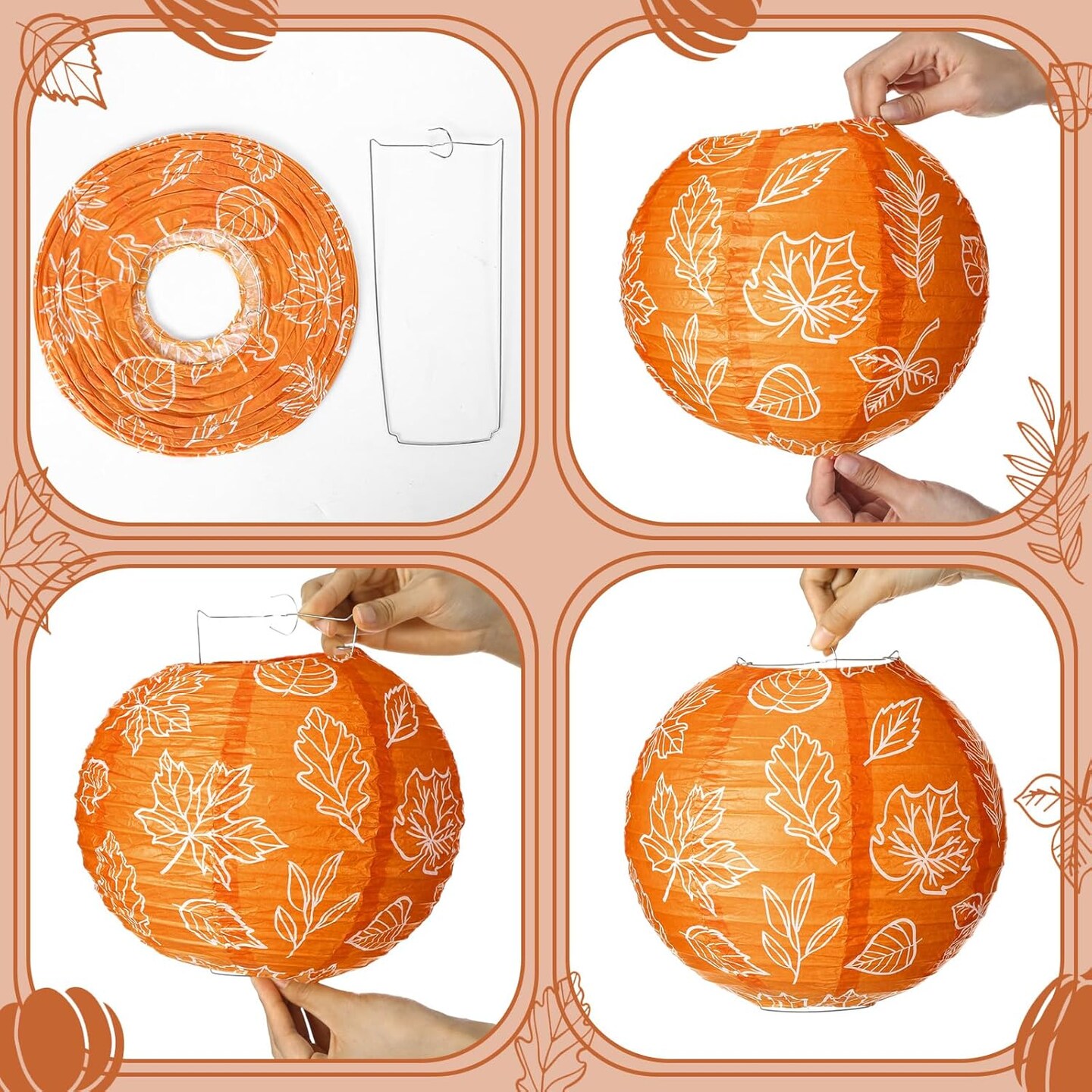 16-Piece Thanksgiving Paper Lanterns – Fall Party Decorations