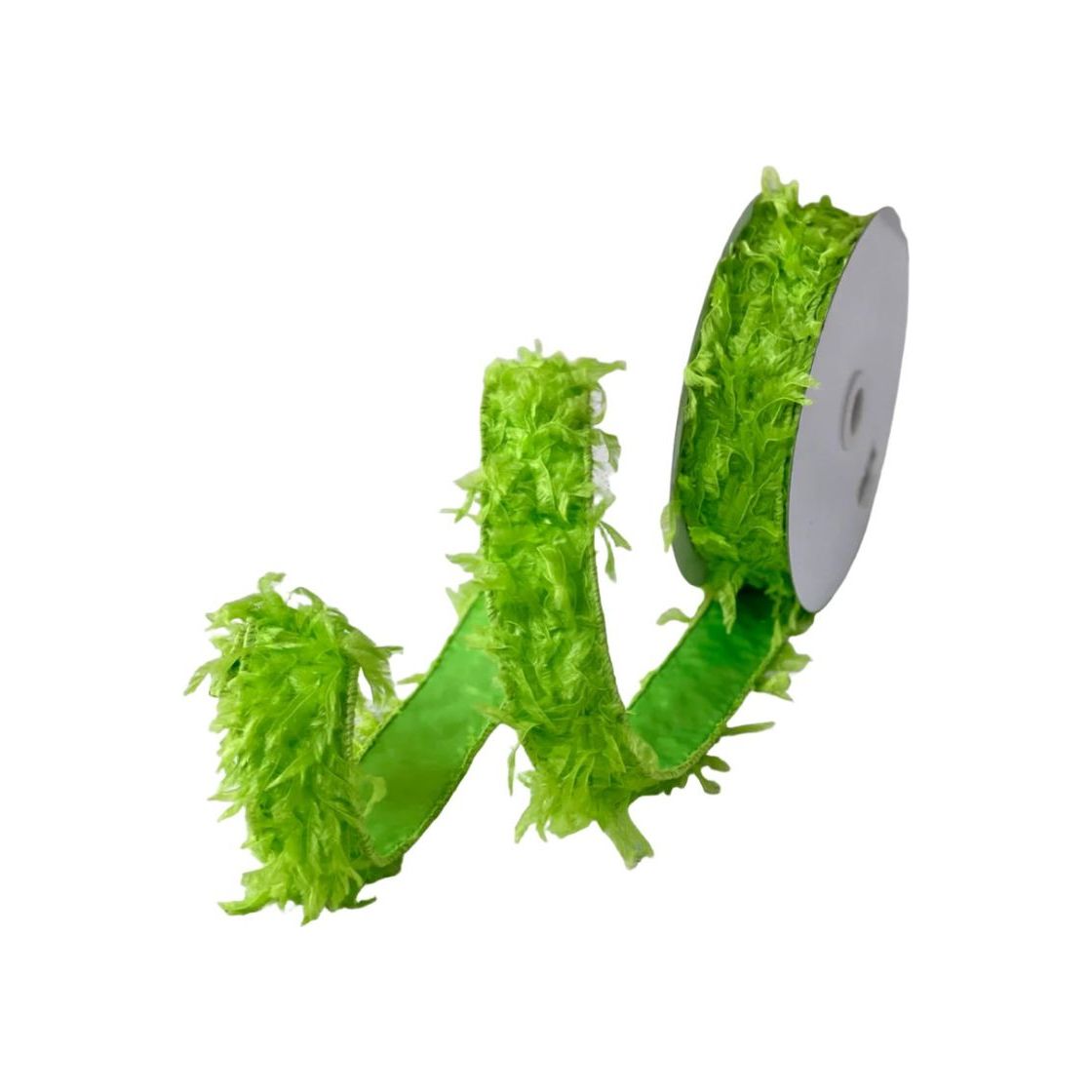 1.5&#x22; Furry Ribbon: Lime Green (10 Yards)