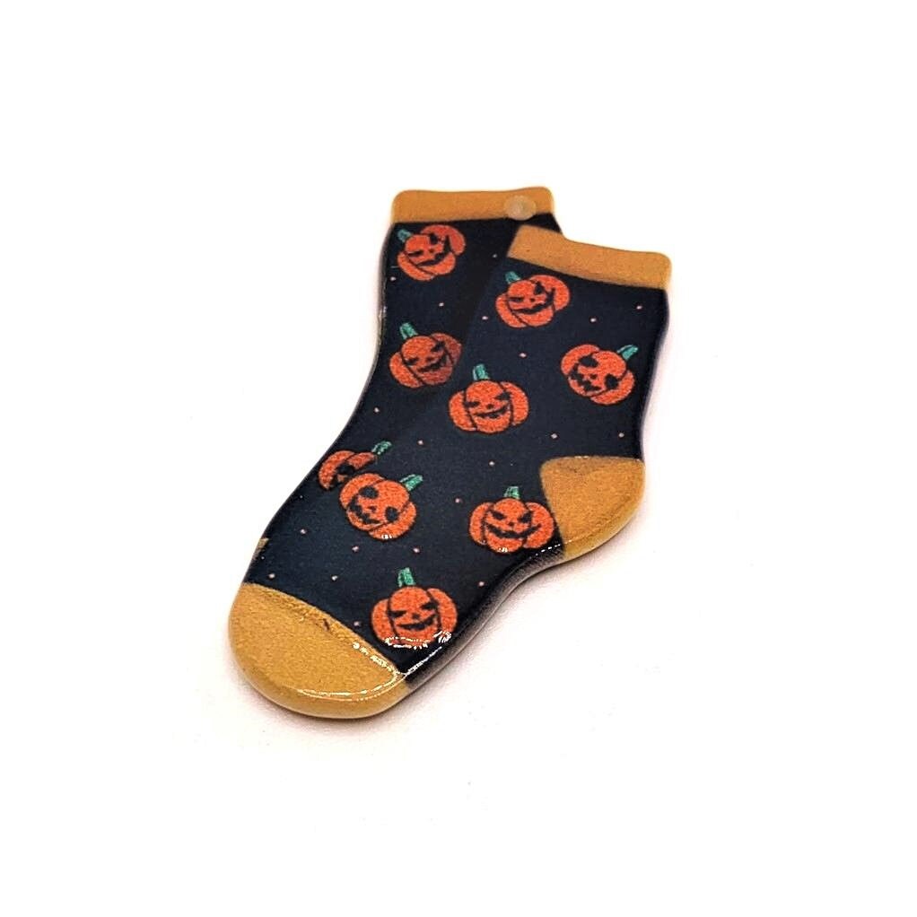 Halloween Socks Pendant, Fall Socks, 40x27mm