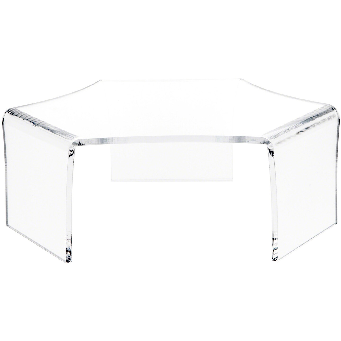 Plymor Clear Acrylic Tri-Leg (6 Sided) Display Riser, 4" H x 11" W x 9.125" D