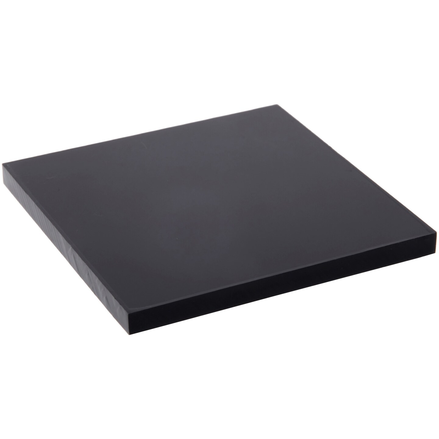 Plymor Black Acrylic Square Standard-Edge Display Base, 3" W x 3" D x 0.25" H