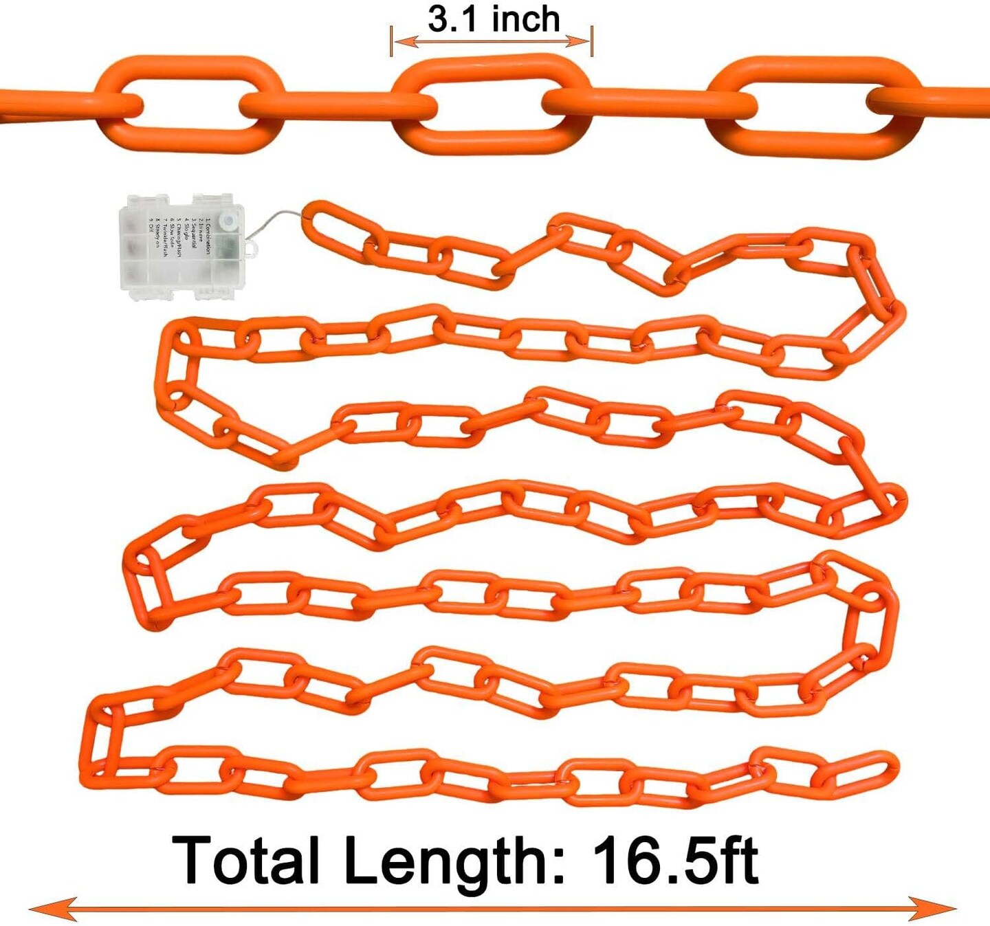 2 Pack Orange Rope Lights – Battery Operated, Waterproof, 33ft Each, 100 LED, Remote Controlled for Halloween Outdoor Decor (Orange)