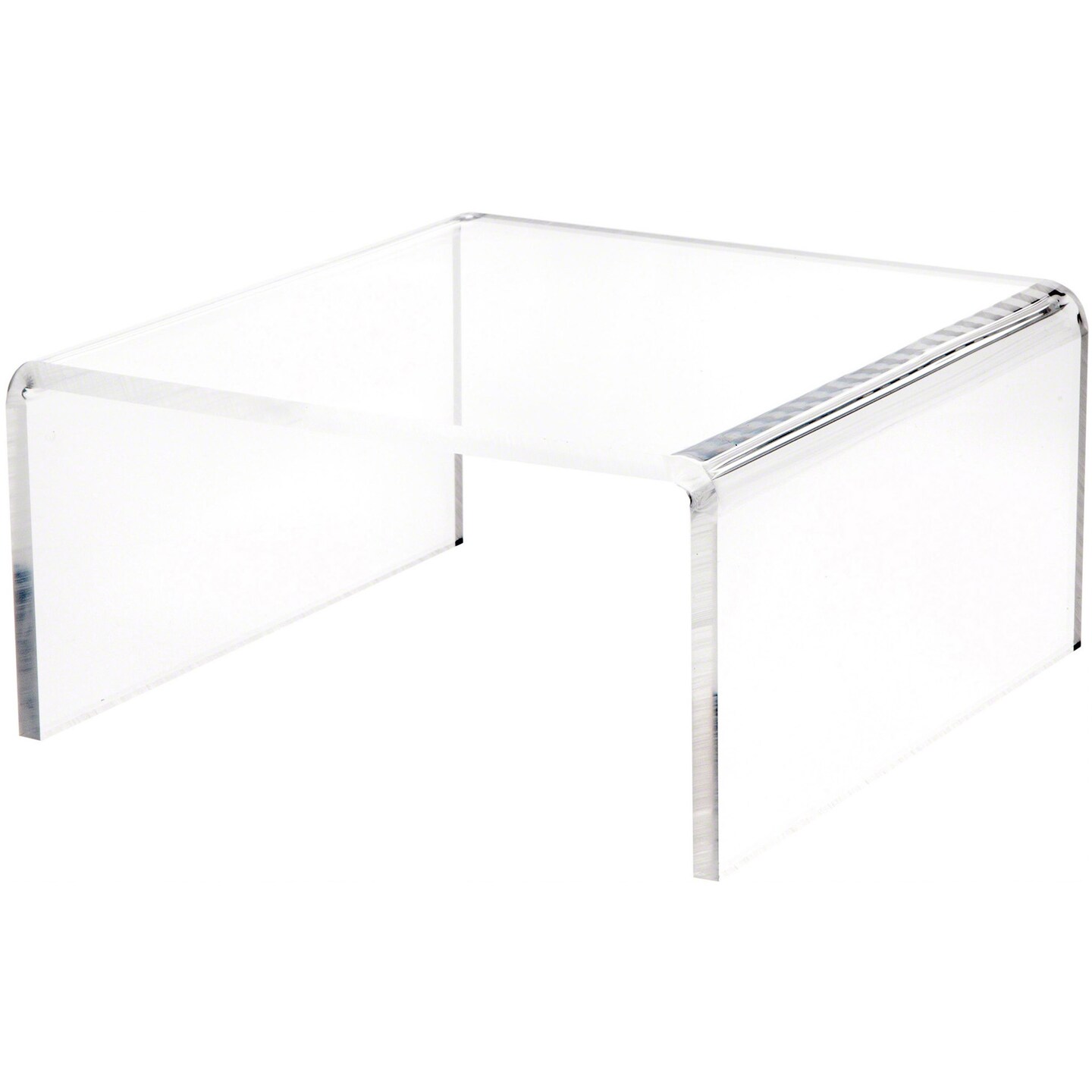 Plymor Clear Acrylic Short Square Display Riser, 5&#x22; H x 10&#x22; W x 10&#x22; D (3/8&#x22; thick)