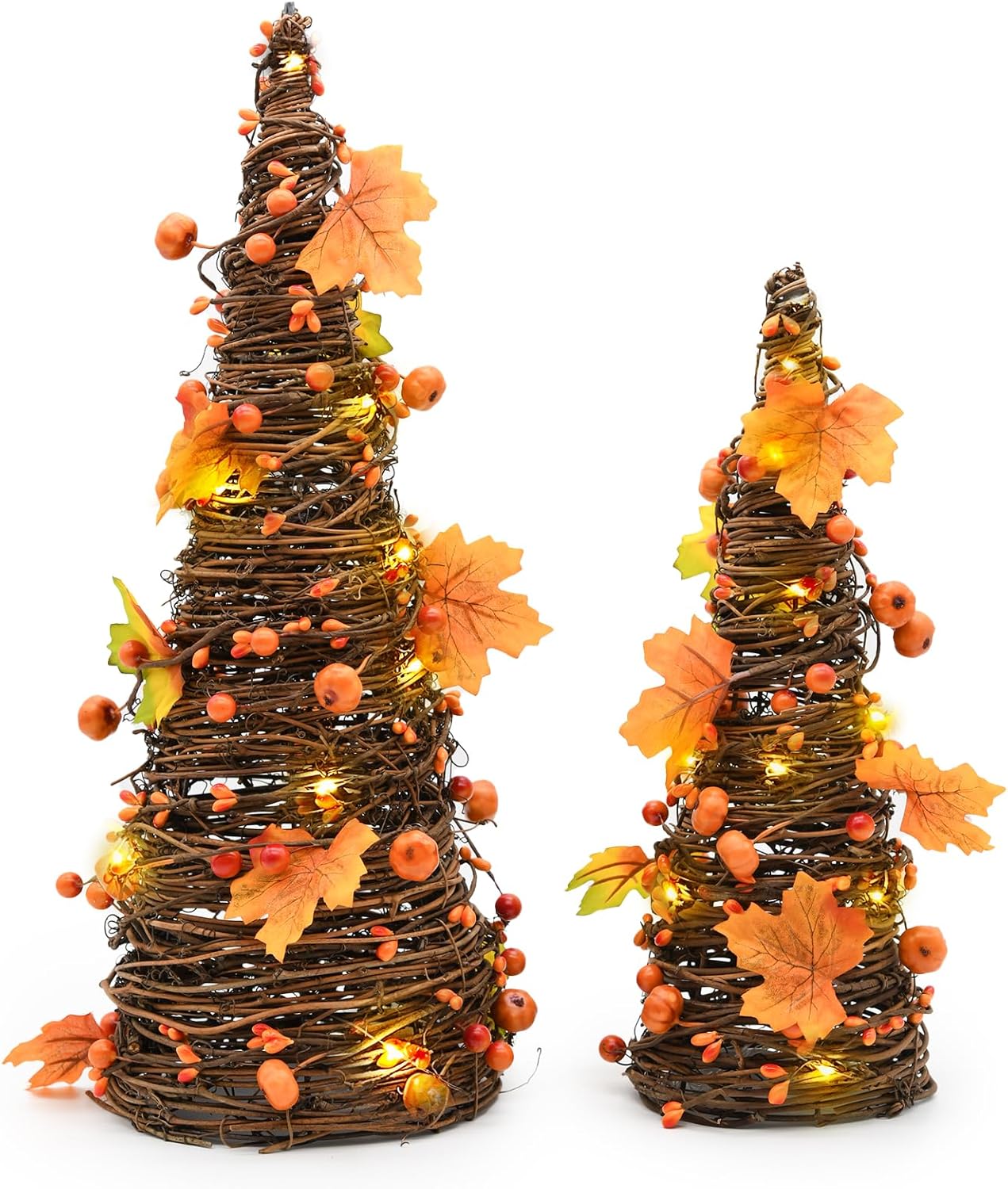 2PCS Artifical Autumn Fall Light Up Tree Decoration - 16 Inches | Michaels