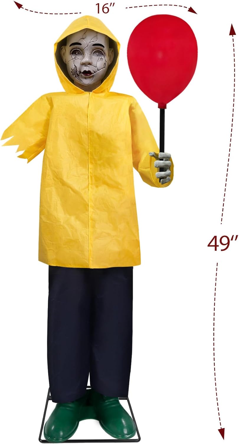 4 Ft Life Size Animatronics Prop with Glowing Balloon