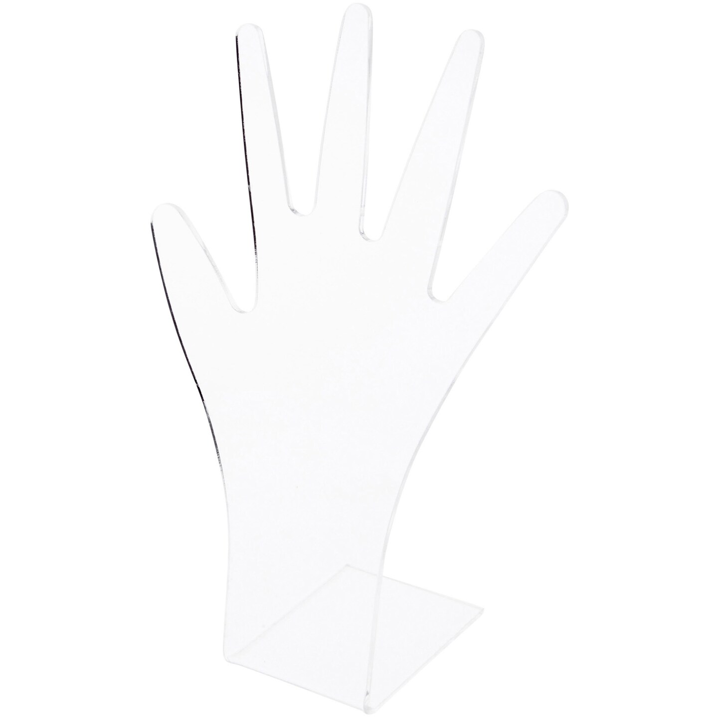 Plymor Flat Clear Acrylic Hand for Jewelry Display, 9.25" H x 5.5" W x 3" D