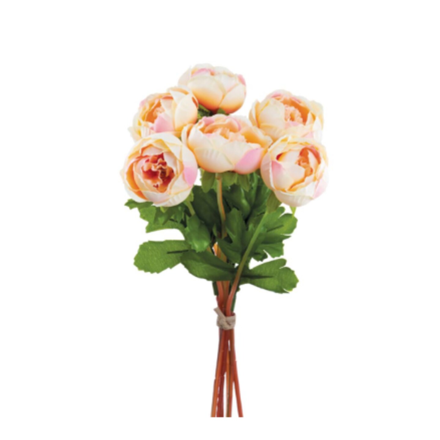 12" Pink and Cream Ranunculus Bundle – 6 Faux Stems for Bouquets & Decor-FBR963