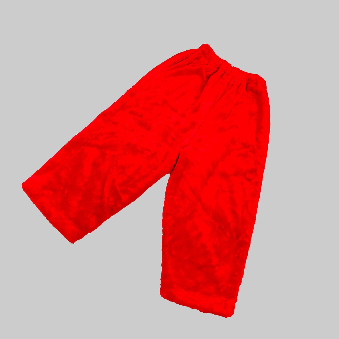 Professional Santa Pants in Deluxe Red Plush with Elastic Waist and Side Pockets Replacement Option