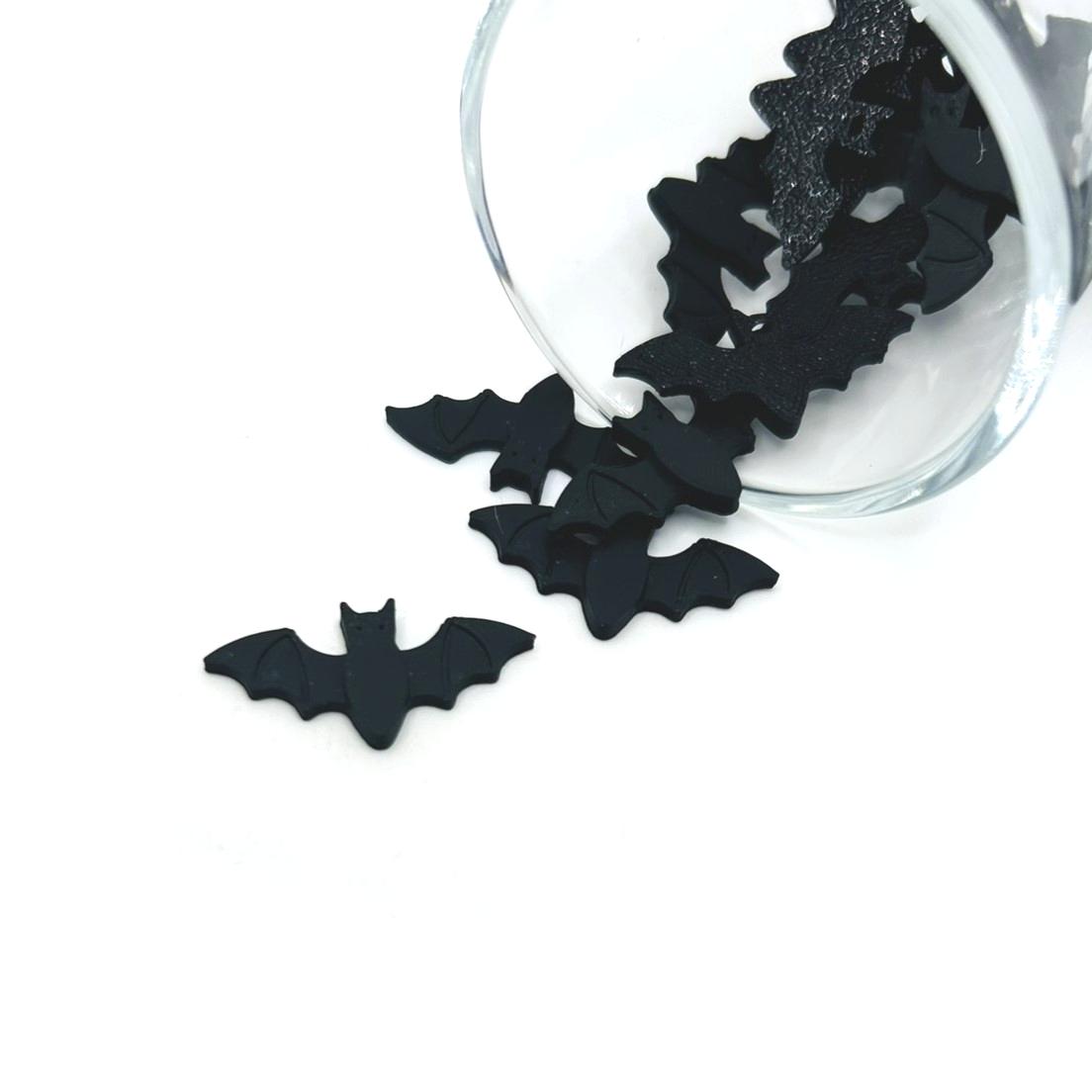 Hanging Bat Halloween Charms, 27x13mm