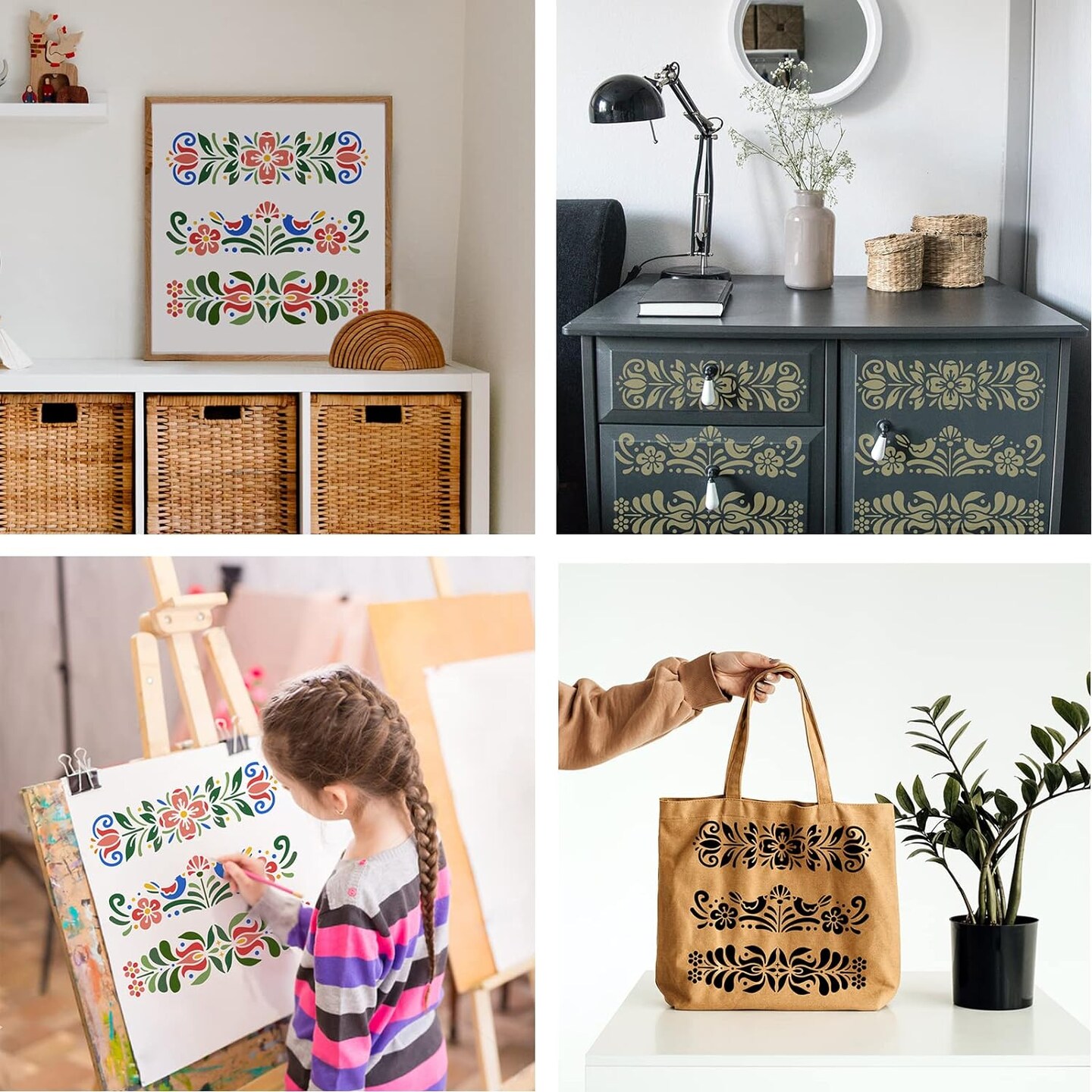 12x12inch - Plastic Folk Decorative Painting Stencil Templates
