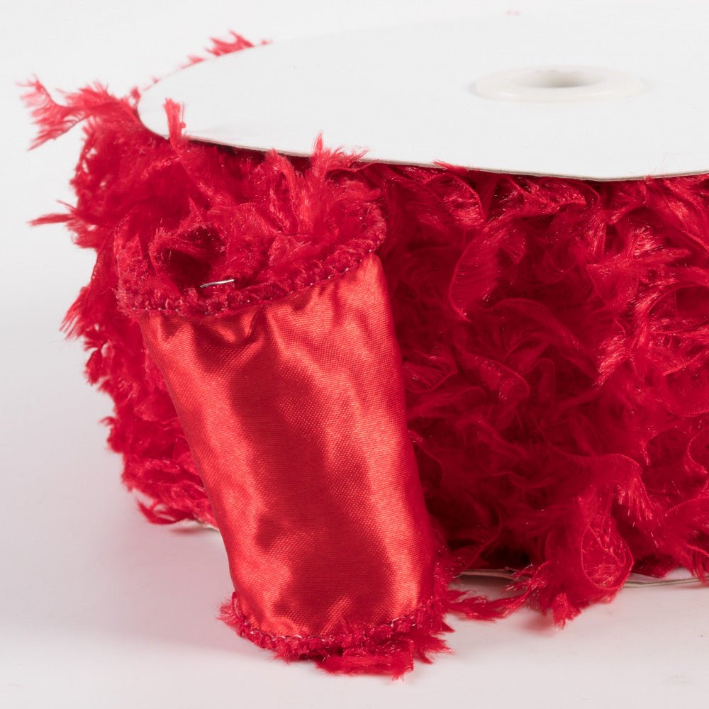 2.5&#x22; Furry Ribbon: Red (10 Yards)