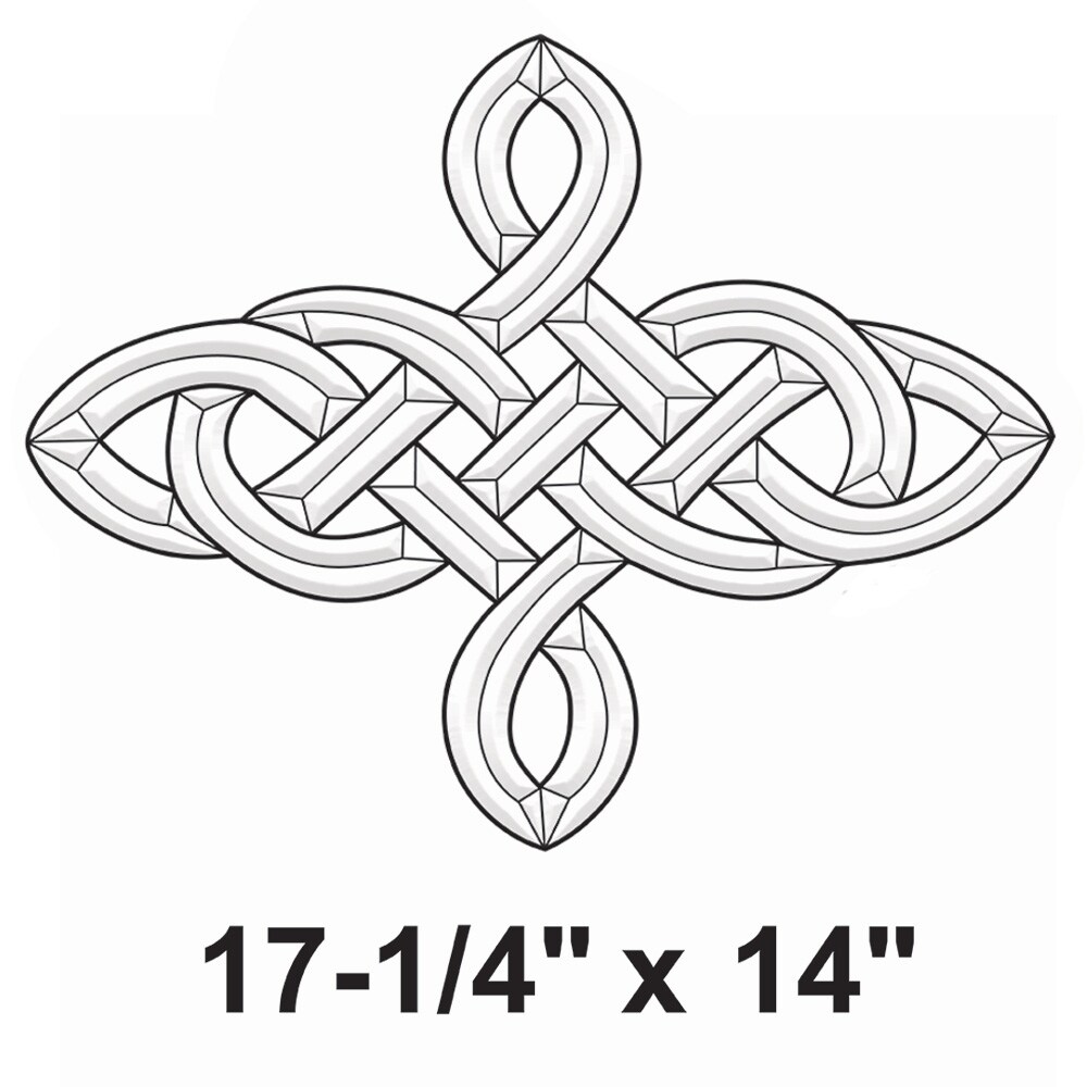 17-1/4"x14" Exquisite Clear Glass 4-Point Celtic Knot Bevel Cluster EC826