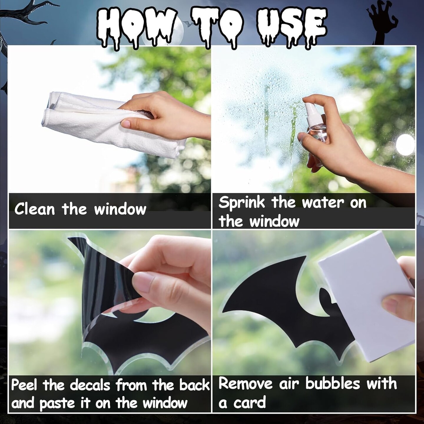 Halloween Bats Window Clings