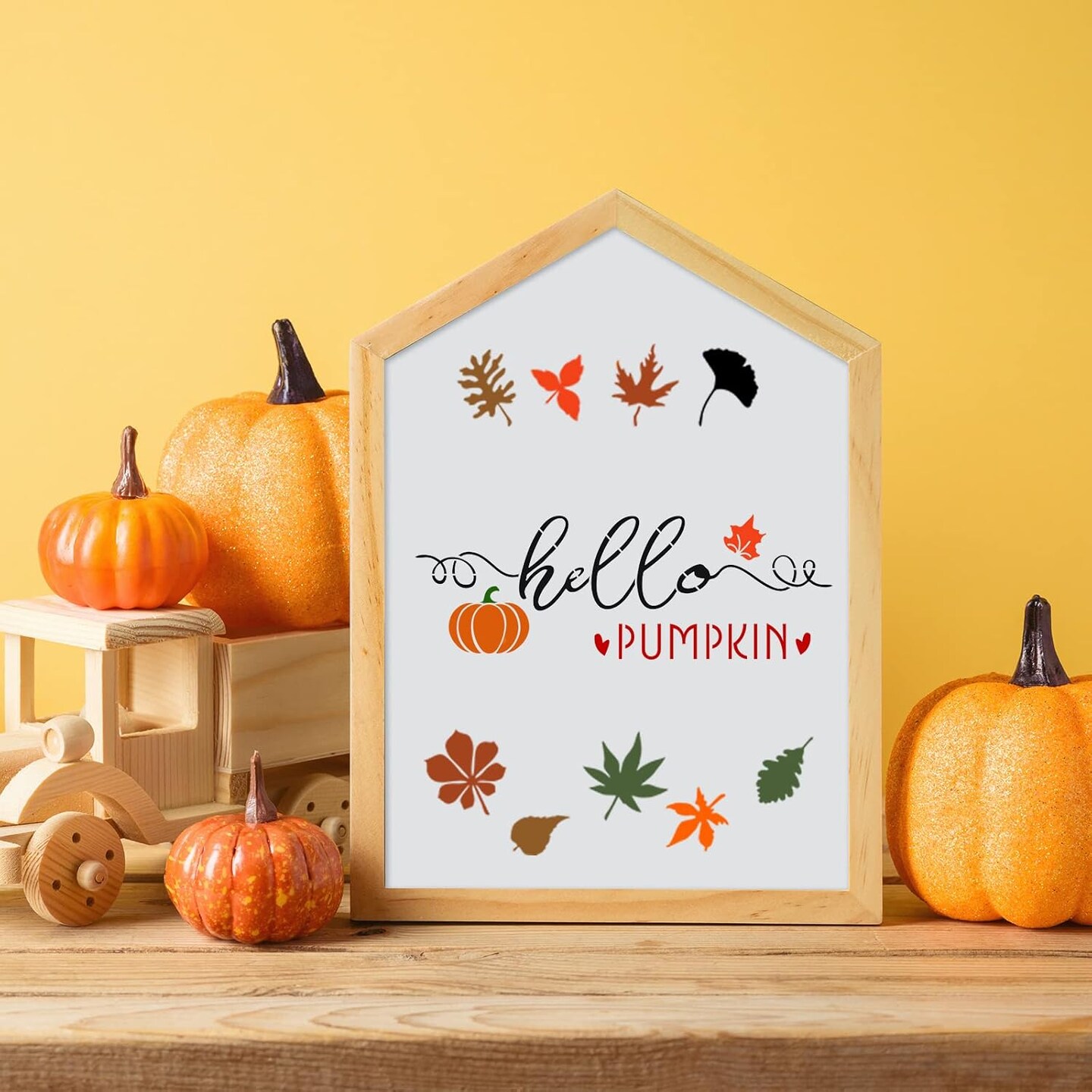 30 Pcs Fall Stencils Halloween Christmas Stencils , 14 x 5.5 Inch(Cute)