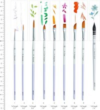 ARTIFY 9 PCS Floral Watercolor Brushes for Beginners & Pros | Artist Paint Brushes for Watercolor, Gouache & Acrylic | Round, Flat, Dagger, Cat’s Tongue, Detail Bruhes & Squirrel Hair Quill Brush