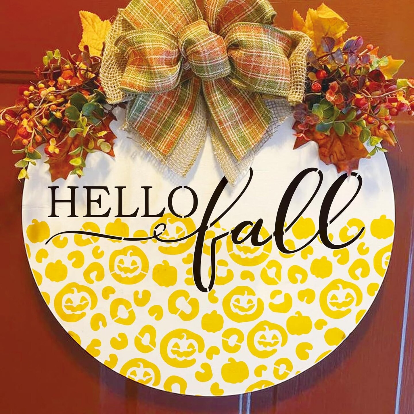 Fall Stencils for Painting on Wood Crafts Reusable (18 Half Round)