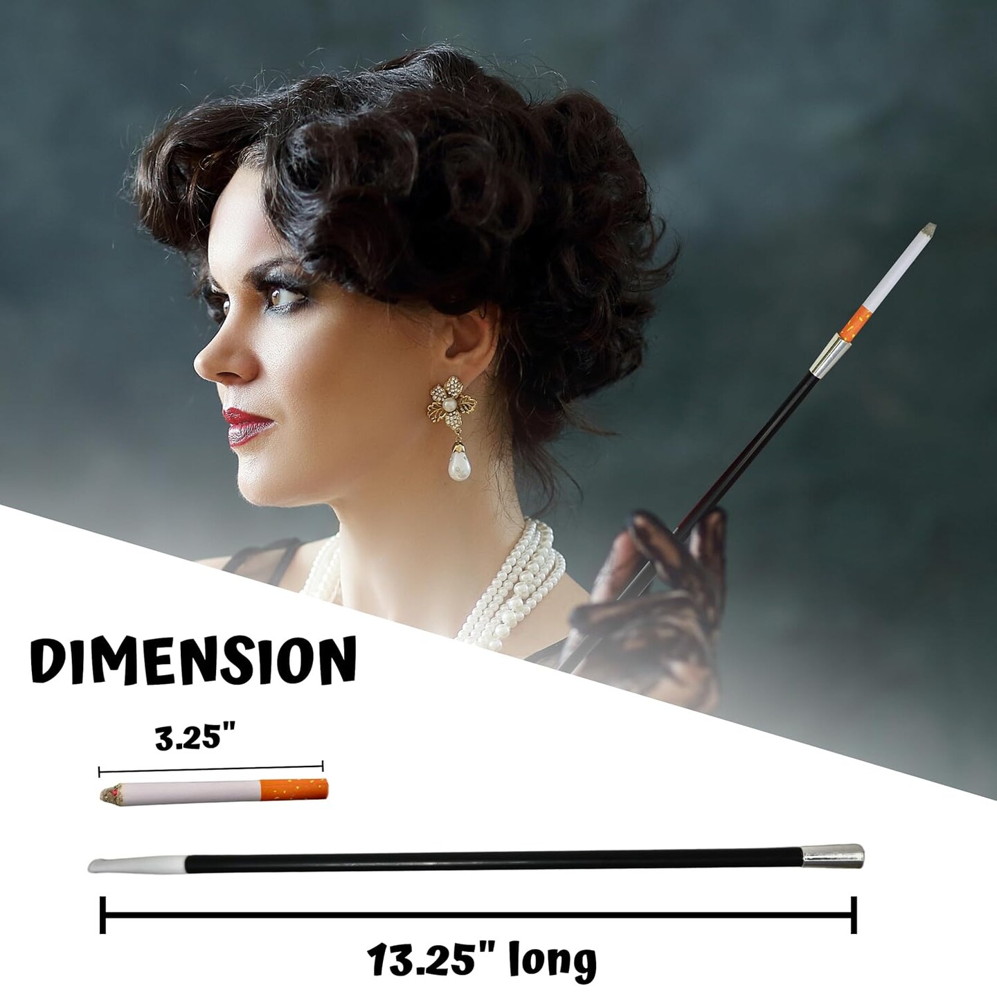 4E&#x27;s Novelty 2 Long Cigarette Holders &#x26; 2 Fake Puff Cigarettes with Smoke &#x2013; 1920s Flapper, Gatsby, Gangster, Theater, Movie &#x26; Halloween Costume Accessories for Women, Men, Photo Props, Stage Performance