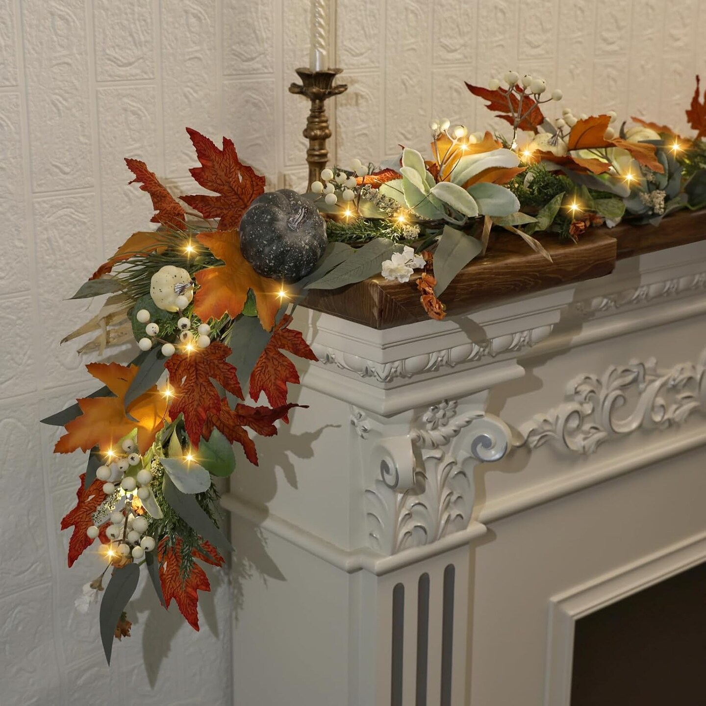 Realistic Fall Garland for Mantle Fall Decorations