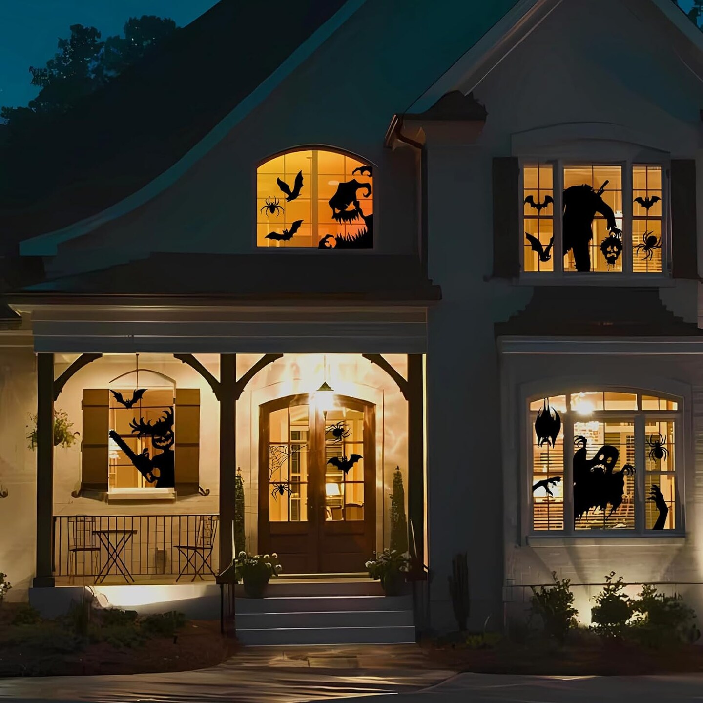 Large Halloween Window Clings Stickers, 4 Sheet Giant Spooky Halloween Decorations