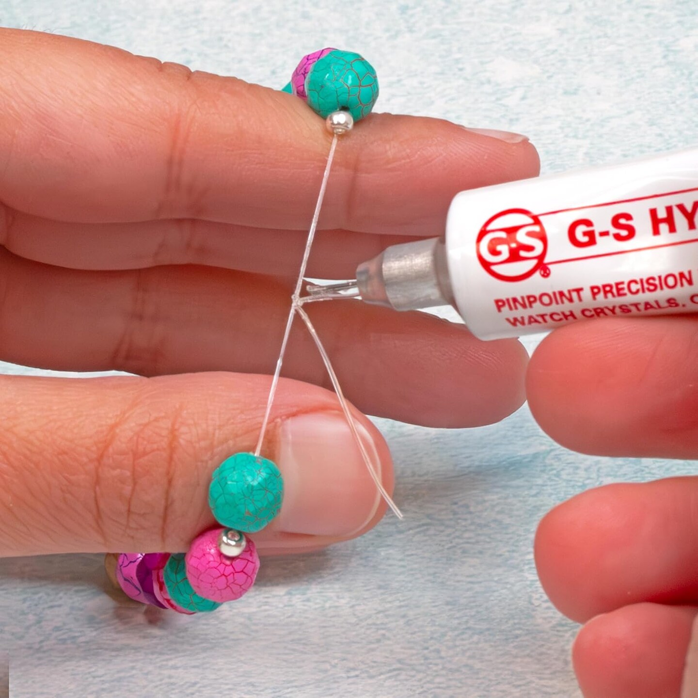 The Beadsmith Clear Precision Cement &#x2013; Adhesive Glue w/Pinpoint Applicator, for Sealing Knots, Beading, Watch and Lens Repair, Model Building - Transparent, 1/3 oz./9 ml, 1pc