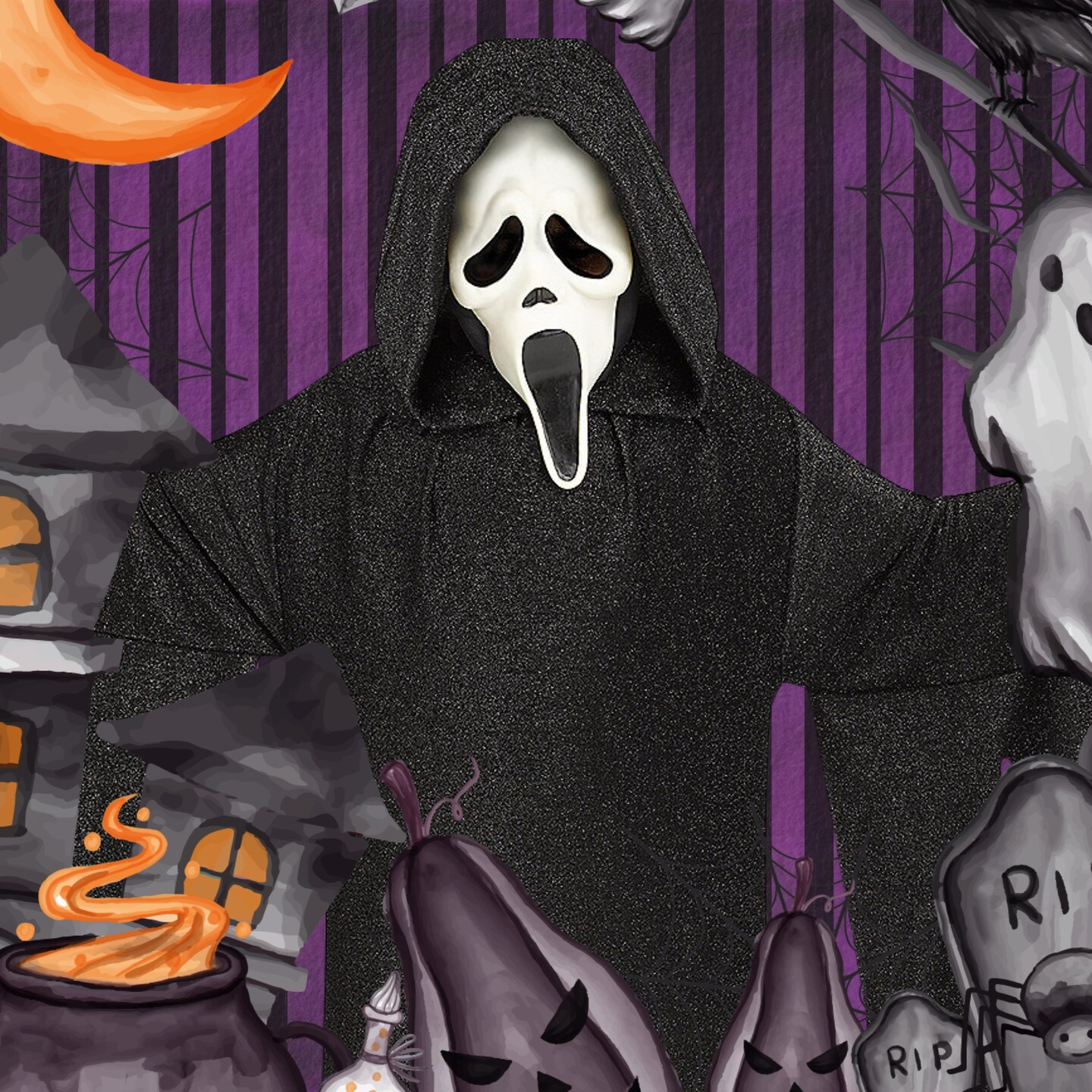 Ghost Face 25th Anniversary Child Costume with Robe Mask Gloves