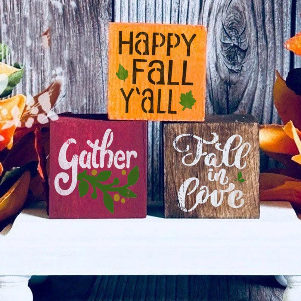 24 Pc Small 3 Inch Fall Stencils for Painting on Wood - Holiday Stencils for Crafts