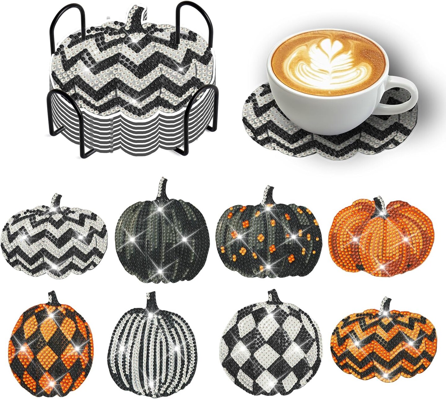 8 Pieces Non Slip Coaster for Adults Diamond Art Painting Kits