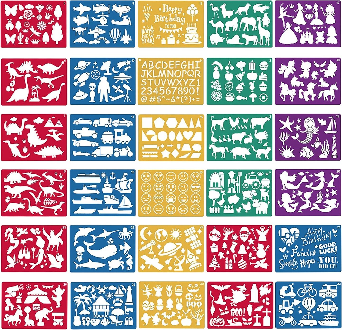 24Pcs Flower Stencils For Painting - Reusable Leaf Templates For Crafts And Home Decor