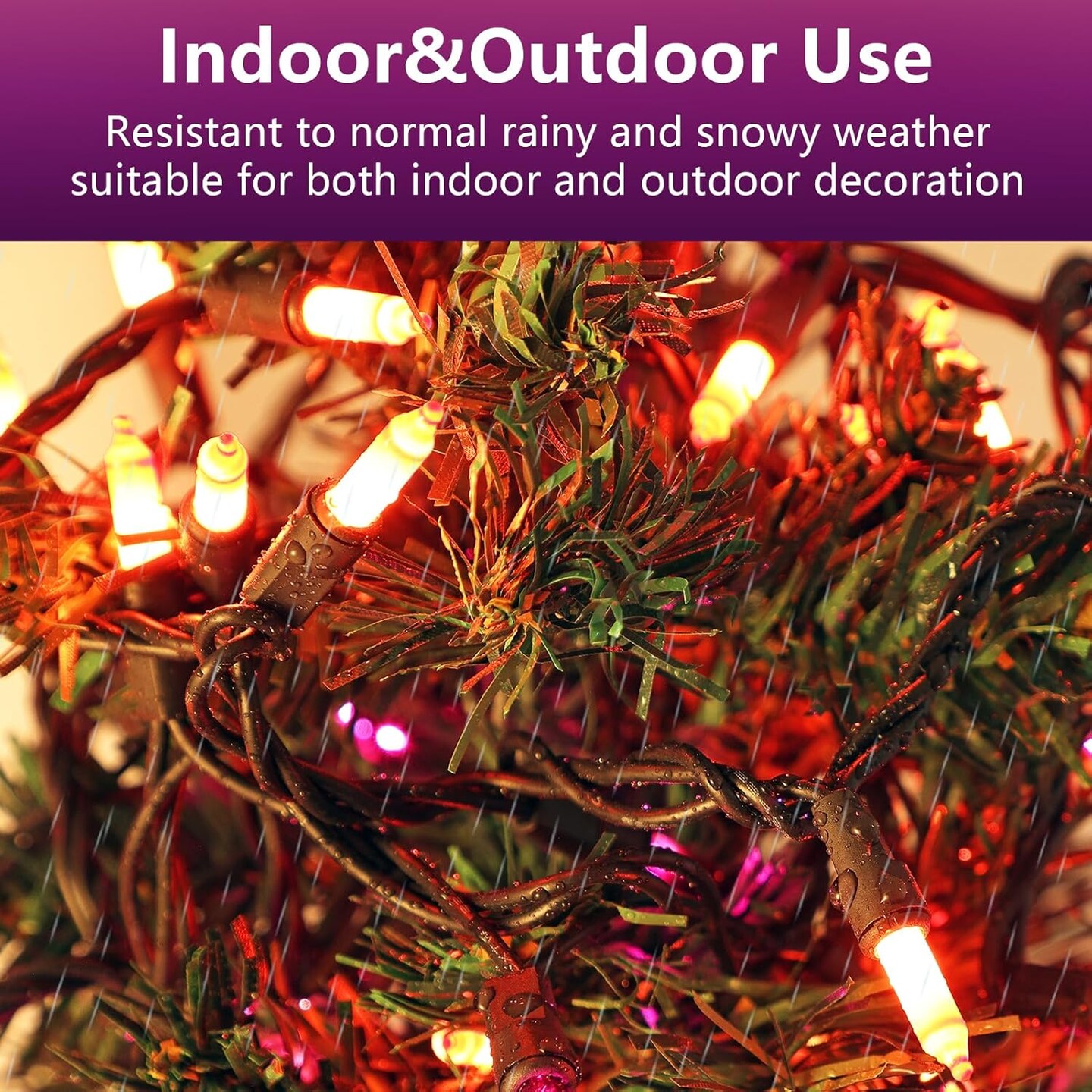 21FT Halloween Purple and Orange String Lights