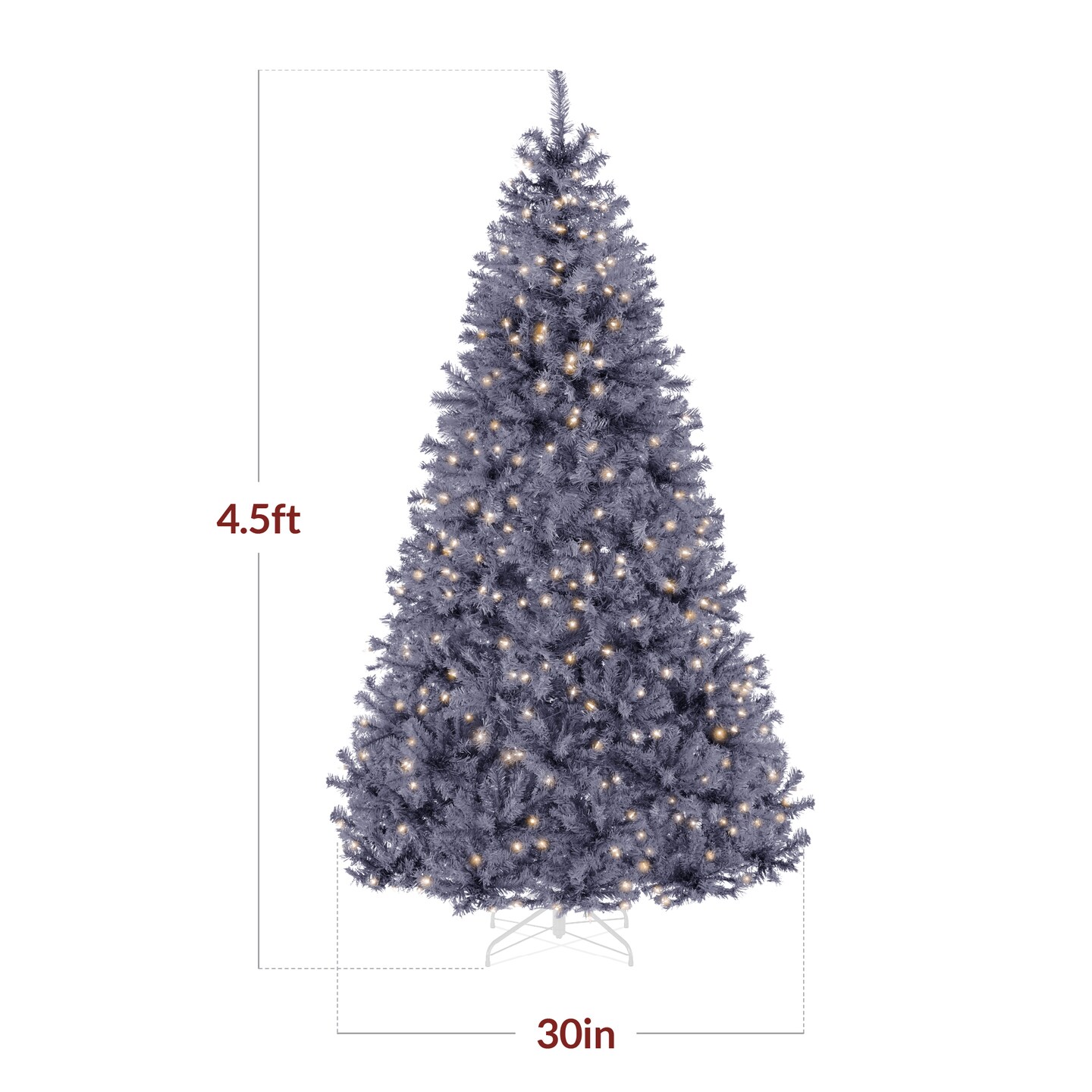 Best Choice Products Pre-Lit Charcoal Gray Christmas Tree, Artificial Full Holiday Decoration w/ Incandescent Lights