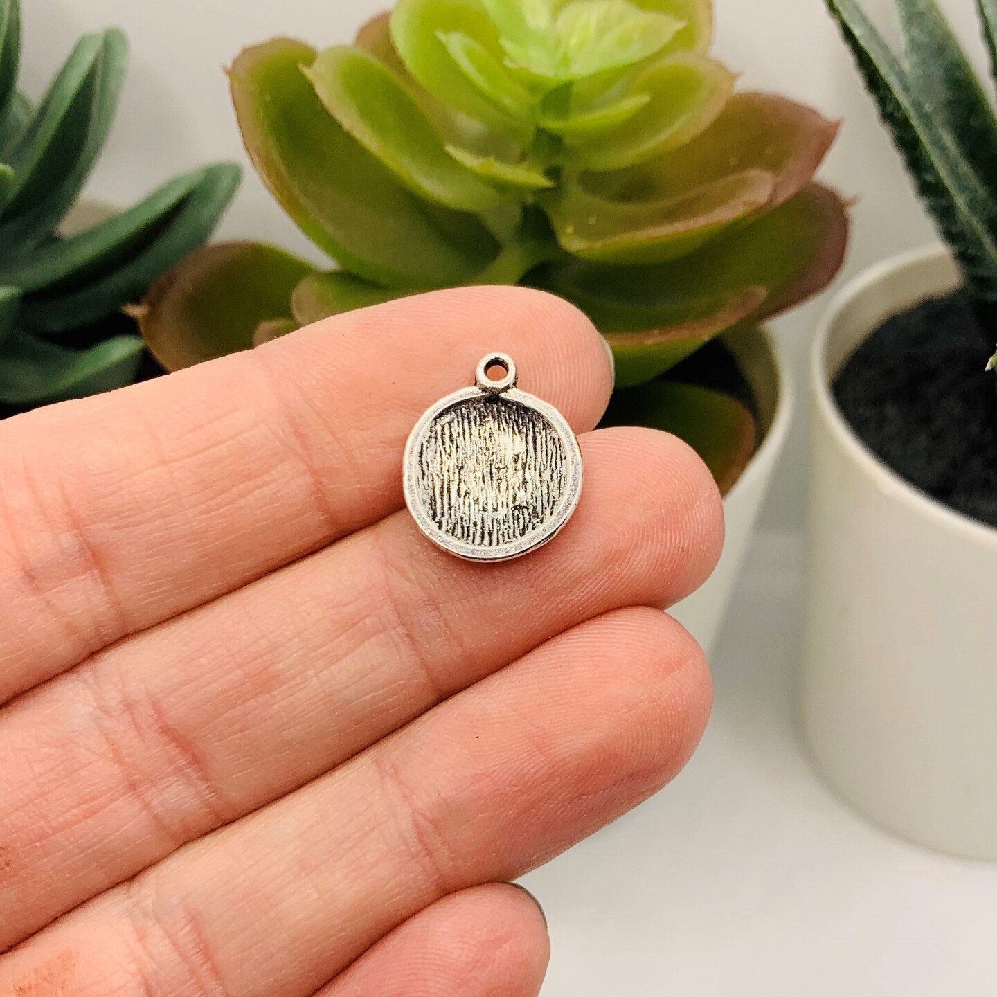 Silver Earth Globe Charms, 24x20mm