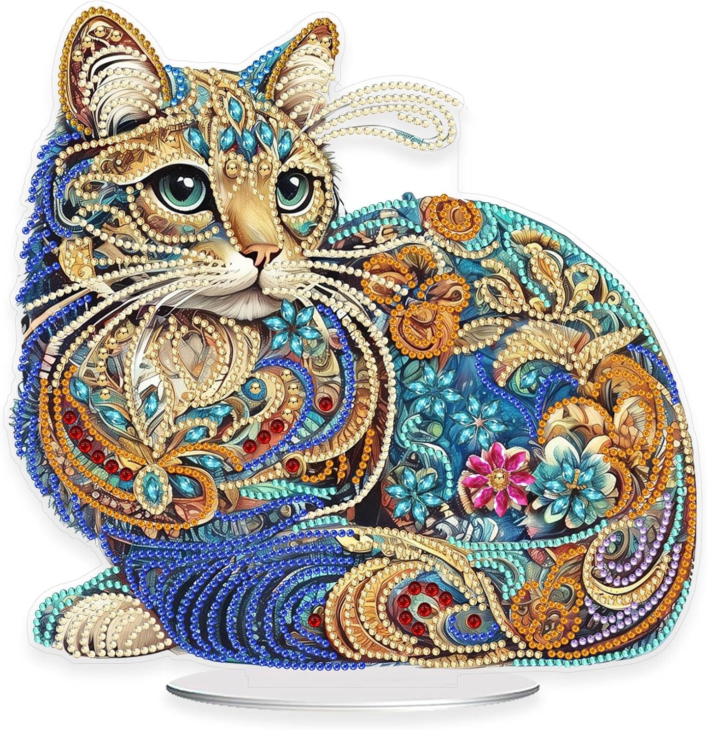 Tabletop Diamond Art Painting Kit Cat, 9.4x9.6inch