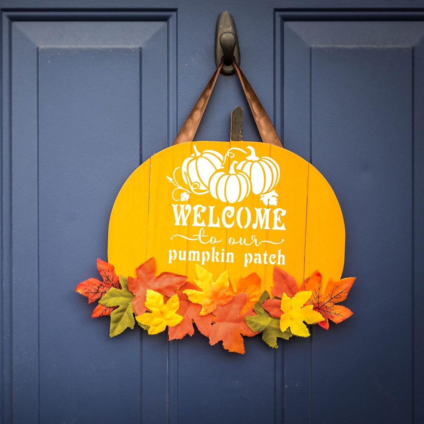 16 Pcs Fall Pumpkin Templates - Reusable Maple Leaf Stencils for Wood