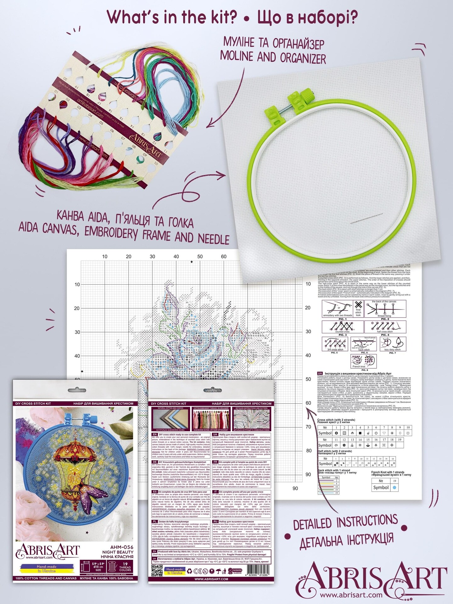 Cross-stitch kit Night beauty