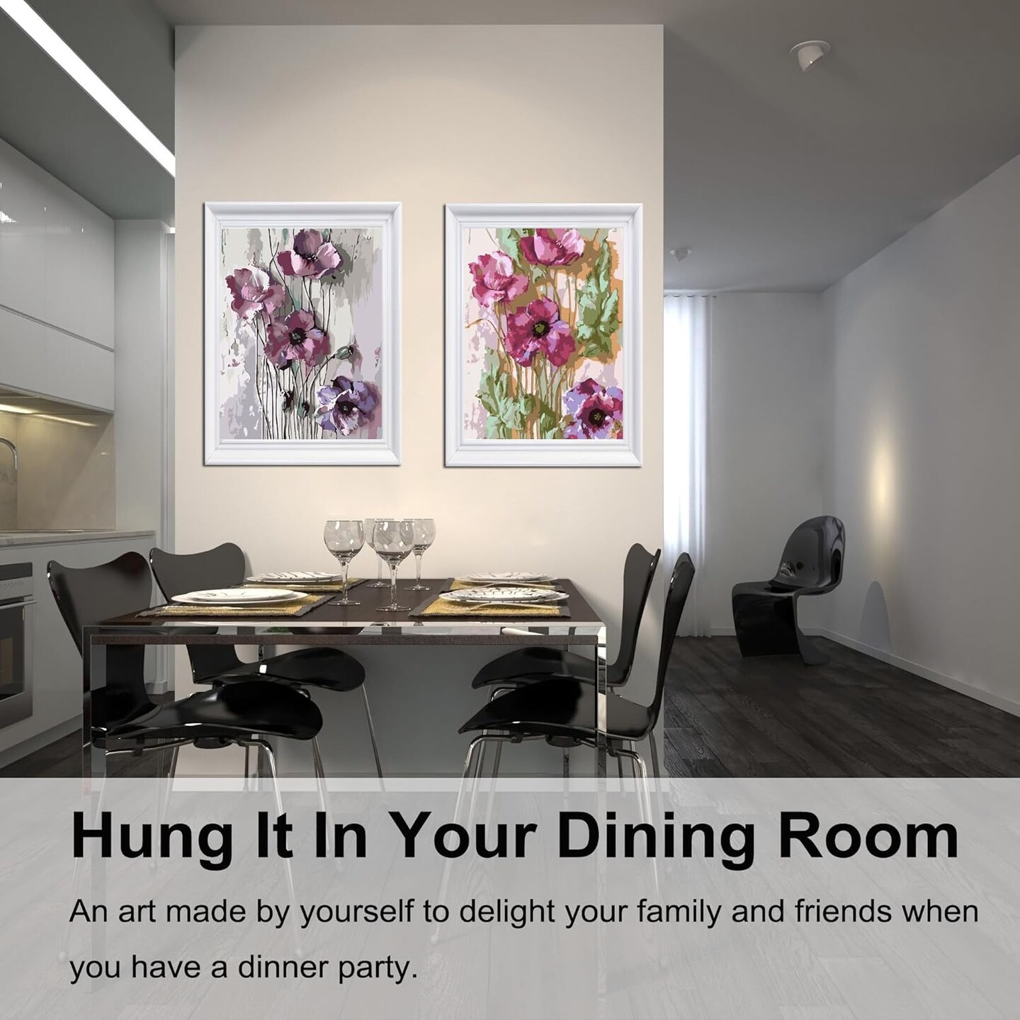 Paint by Numbers Kit for Adults Beginners – 2 Pack Canvas (12" W x 16" L) with Poppies Design in Colorful Box