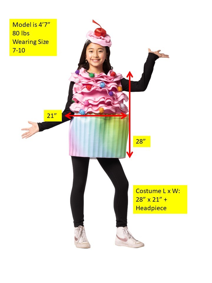 Ultimate Cupcake Kids Halloween Costume, Child Sizes 3-6 & 7-10