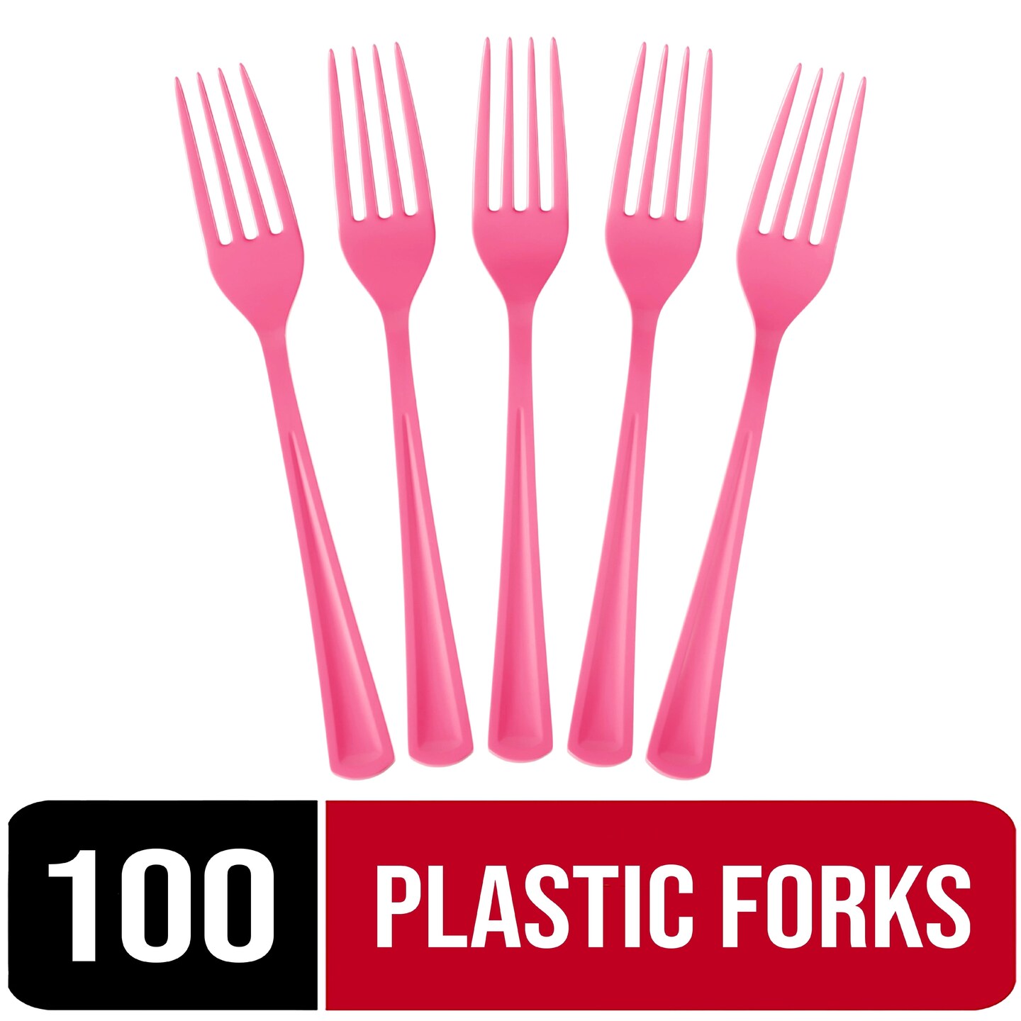 Party Solids 100 Pcs Disposable Utensils – Heavy Duty Plastic Cutlery Set – Premium Plastic Forks, Spoons or Knives for Parties, Events, Catering & Tableware Supplies by Exquisite