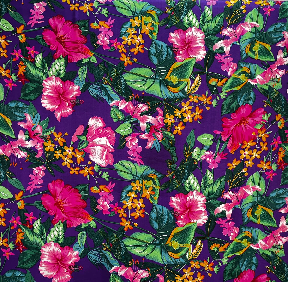 1 Yard Tropical Garden Peachskin Polyester Fabric For Sewing Apparel And Home Décor Projects 45 Inch