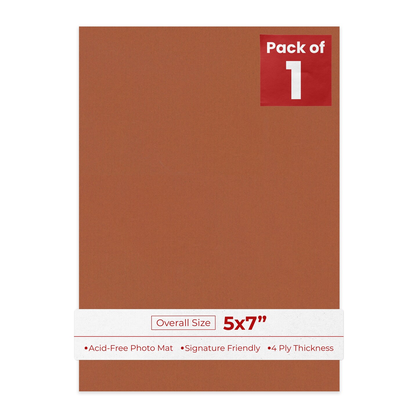 Terra-cotta Red 5x7 Uncut Mat Board - Blank Sheets, No Opening, Color ...
