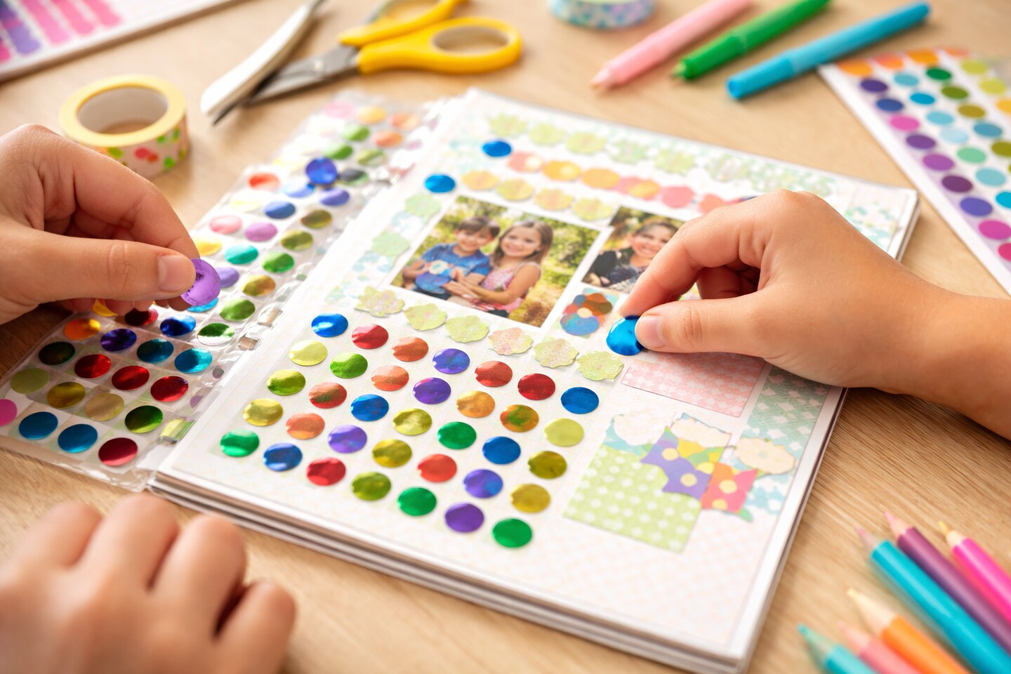 Metallic Dot Stickers – Pack Shiny Round Reward & Craft Stickers for Classroom, Scrapbooking & Party Favors