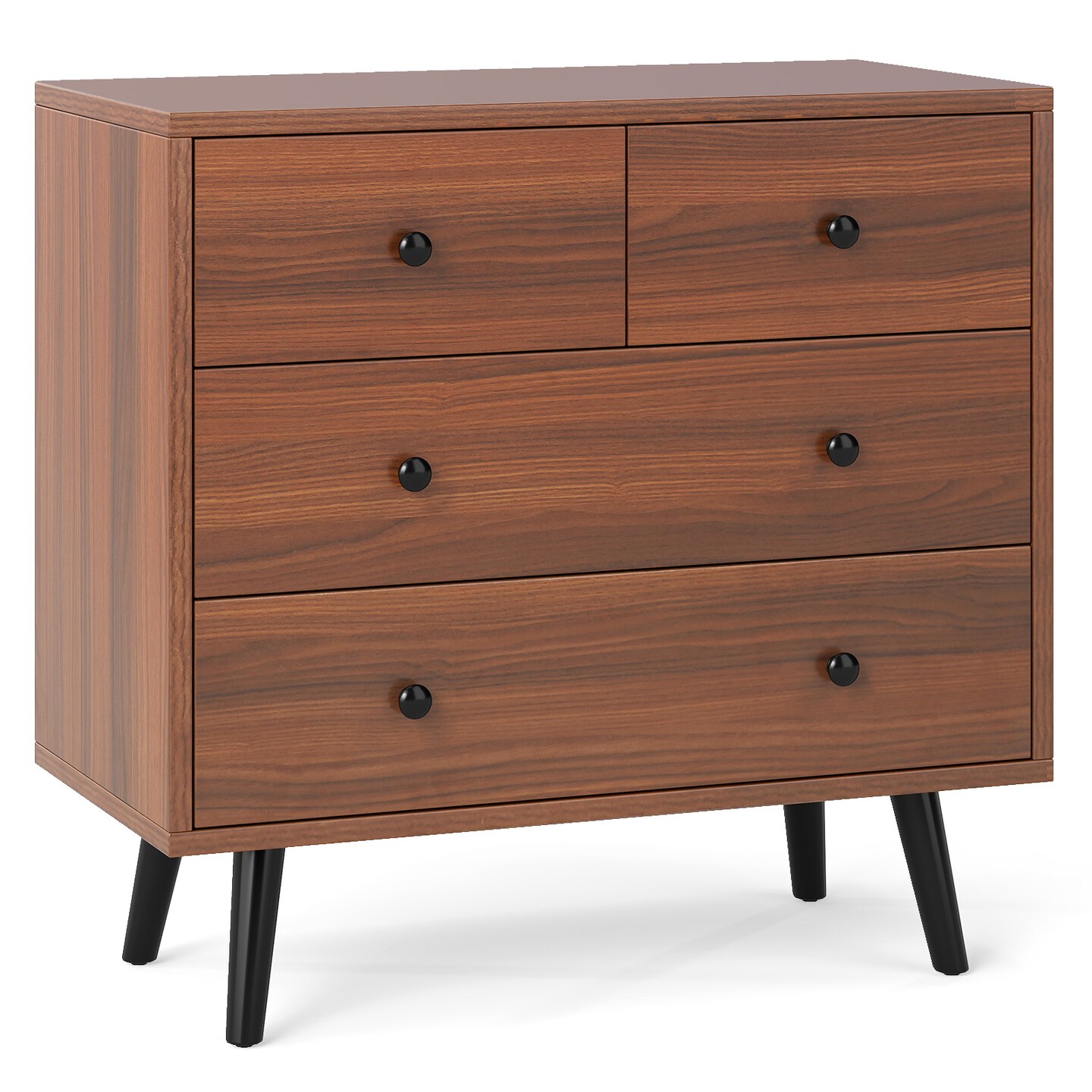 Bedroom and Living Room Dresser Wide 4-Drawer Wooden Organizer